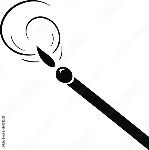 Bold one-line illustration of a spark igniting at the tip of a matchstick, single stroke only, New Year beginning concep 3.