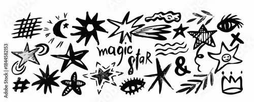 Set stars and meteorite doodl...