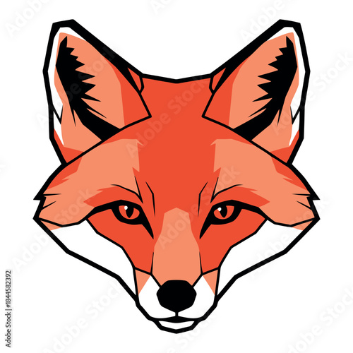 Stylized red fox illustration with vibrant colors and clean lines