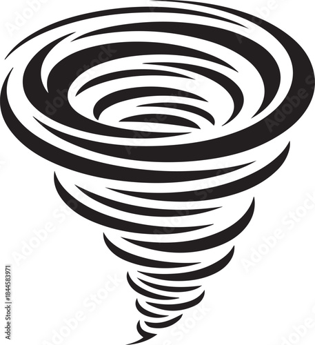 Tornado symbol isolated on yellow background