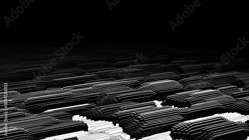 Puffed: Infinite BG stream block geometry shape object landscape abstract formation generative animation art generative technology Design Motion