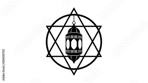 Islamic Star and Lantern Symbol of Faith and Light for Ramadan Celebration