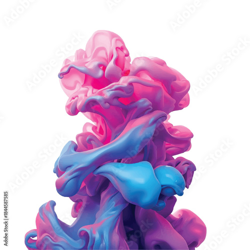 purple smoke isolated on white