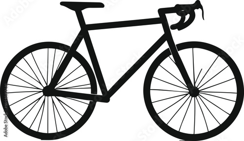 Strong linear outline of a bicycle made in compact geometric proportions 1.