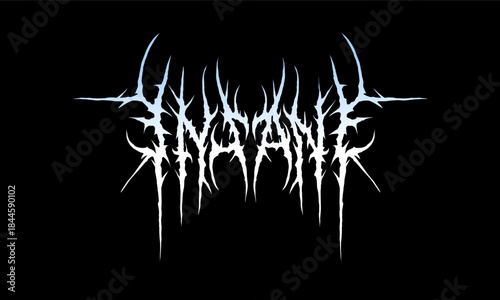 insane lettering vector in extreme metal typography with sharp chaotic strokes, perfect for band logos, apparel, posters, and dark branding