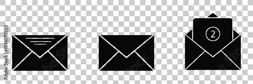 email vector icon set. mail post vector symbol. letter message envelope sign in black color. suitable for apps and websites Ui designs
