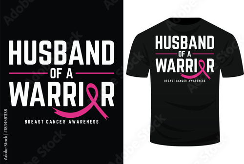 Husband Of A Warrior Breast Cancer Awareness Svg Design