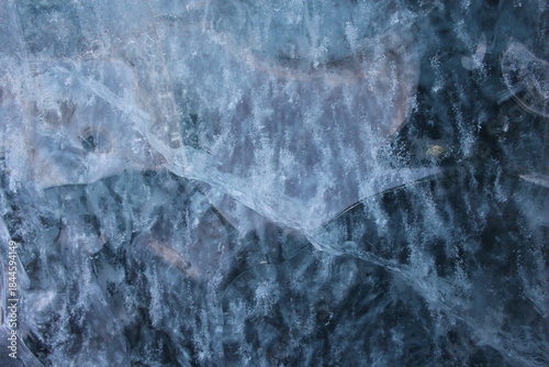 The interior of the ice of a glacier in Iceland
