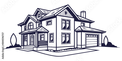 Modern House Vector Icon – Clean Real Estate Home Illustration in Flat Style, Editable AI EPS for Property, Architecture and Construction Design