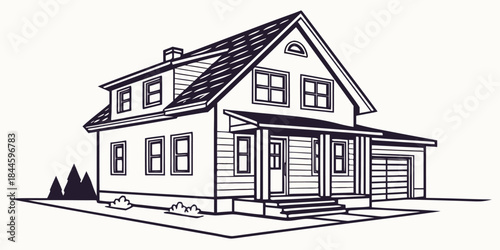 Modern House Vector Icon – Clean Real Estate Home Illustration in Flat Style, Editable AI EPS for Property, Architecture and Construction Design