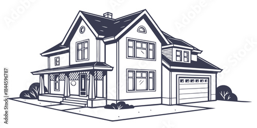 Modern House Vector Icon – Clean Real Estate Home Illustration in Flat Style, Editable AI EPS for Property, Architecture and Construction Design