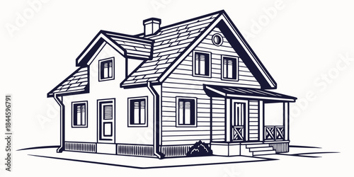 Modern House Vector Icon – Clean Real Estate Home Illustration in Flat Style, Editable AI EPS for Property, Architecture and Construction Design