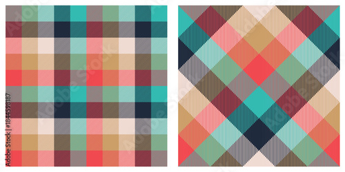 Elegant party and picnic check plaid pattern for textile, fabrics, print, clothing, garments and backdrop. Scottish vector texture illustration