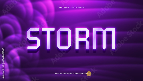 Electric Neon Lightning Storm 3D Editable Text Effect