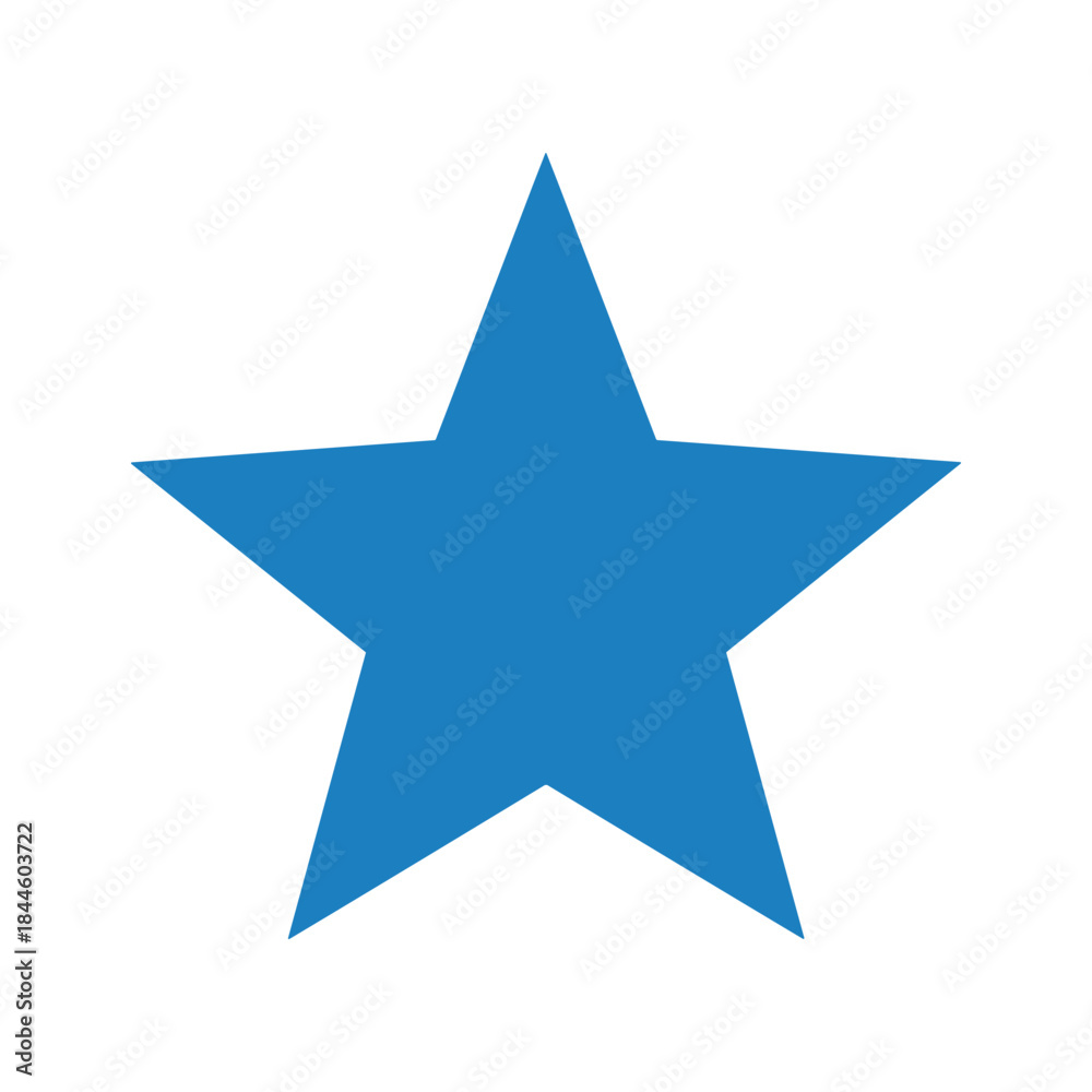 Fototapeta premium Blue star icon on white background