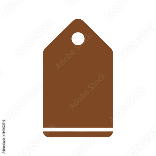 Brown price tag on white background
