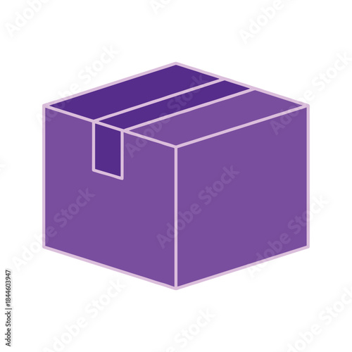 Purple box with flap and handle