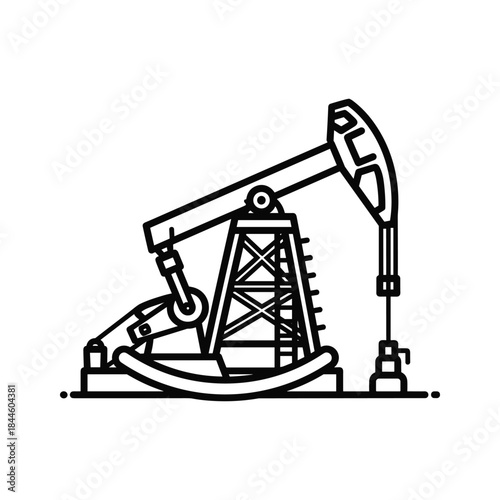 Oil pumpjack extracting crude oil from ground