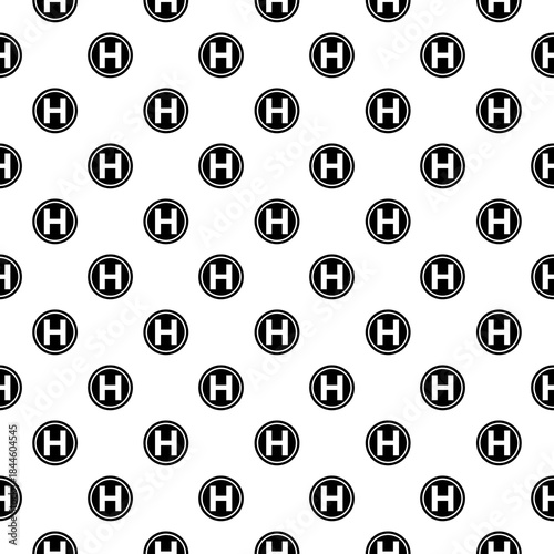 Helicopter landing pad seamless pattern isolated on white background