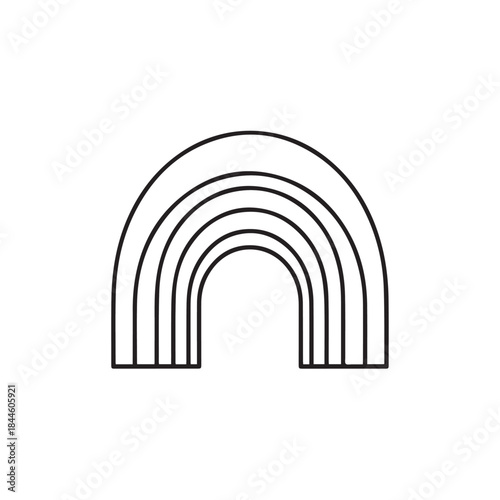 "Minimal curved line icon representing structure and architecture"