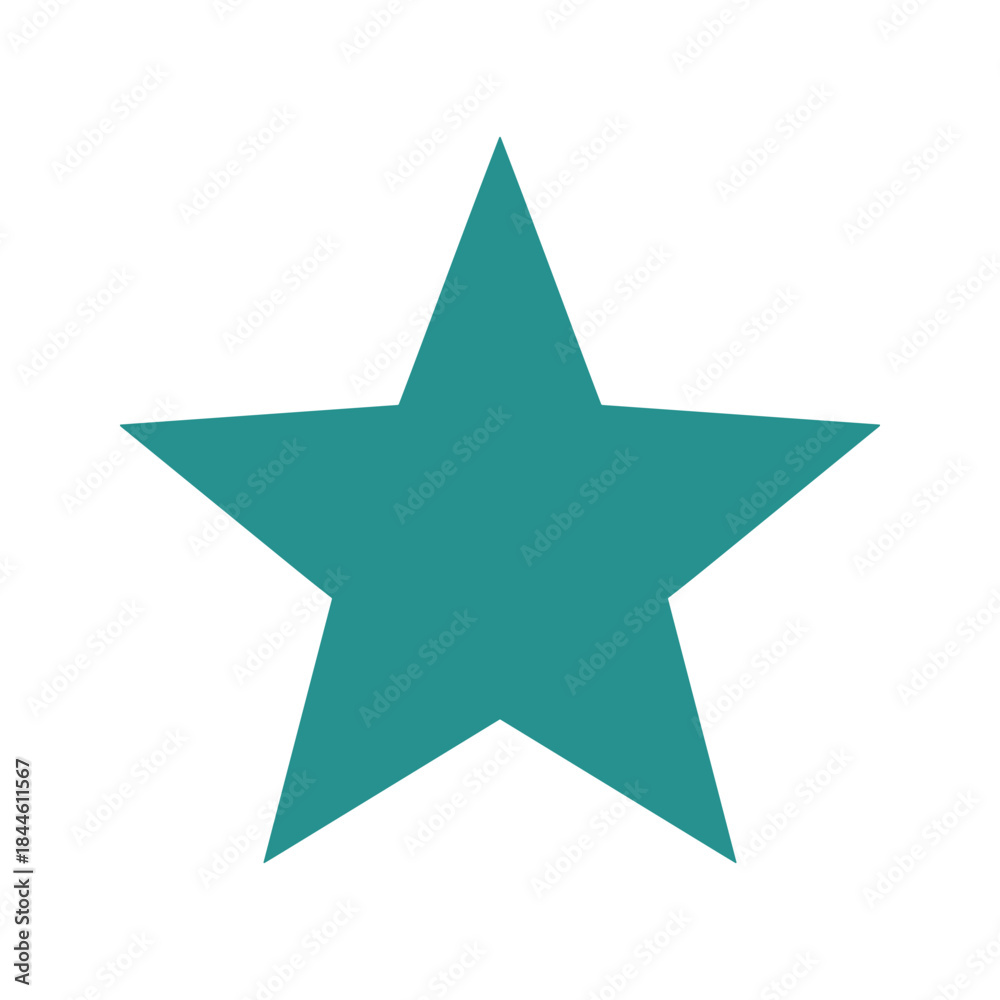Obraz premium Simple teal star icon on white background