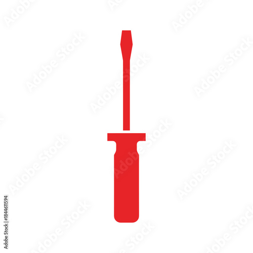 Red screwdriver icon on white background