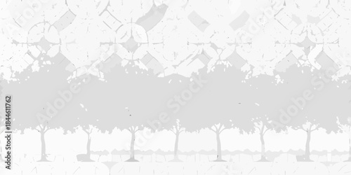 Rows of wind turbines stretch across a gray textured landscape