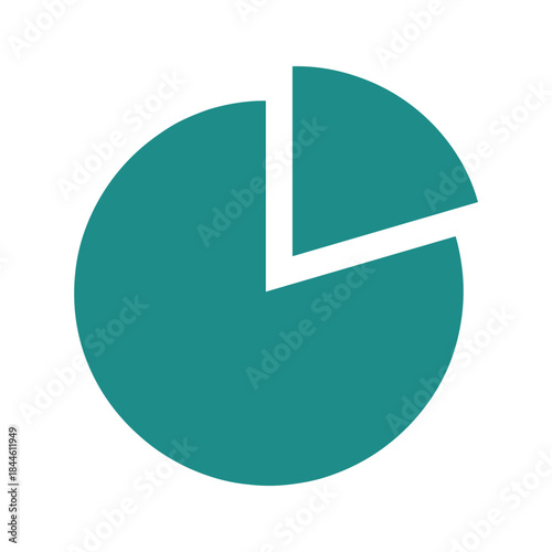 Pie chart illustration with teal segments