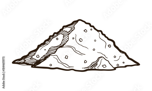 a stack of salt and sugar, shown in a sketchy vector style with colorful lines over a white backdrop