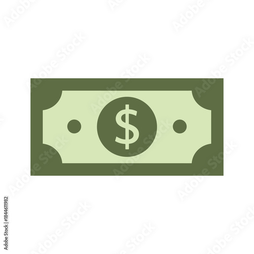 Dollar bill icon representing currency and finance