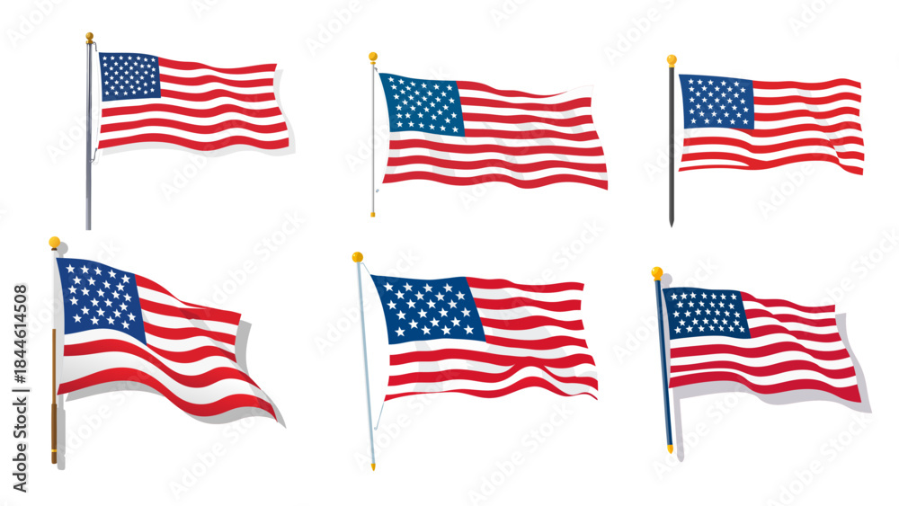 Obraz premium united states flag icons