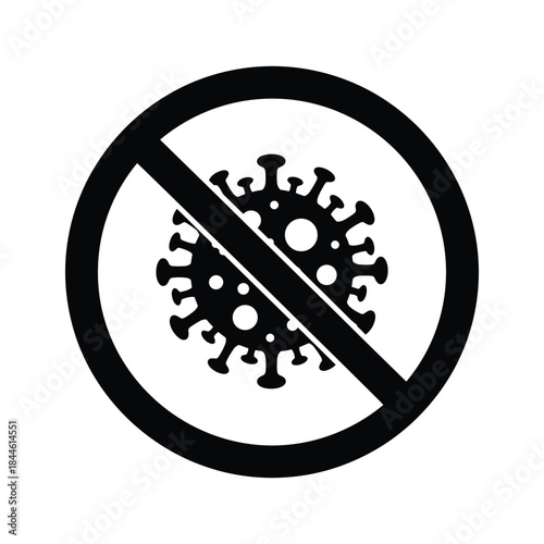 No virus symbol signifying protection against germs