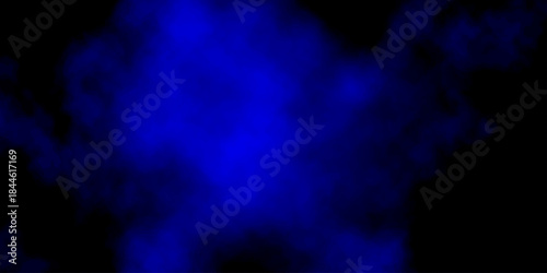 Abstract blue smoke cloud texture design with light and dark contrast on a black background