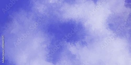 Abstract blue sky with white clouds, light texture, and smoke-like fog suggests a bright, colorful nature weather backdrop