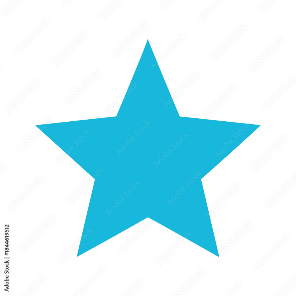 Fototapeta premium Simple blue star icon on white background
