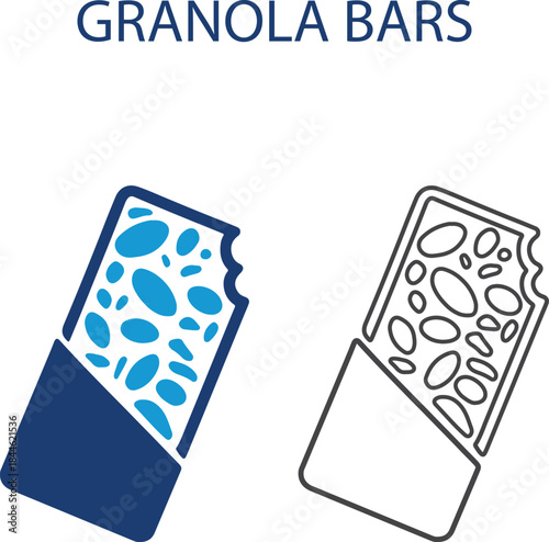 Granola bars icons vector illustration