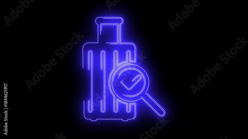Airport icon neon animation	
