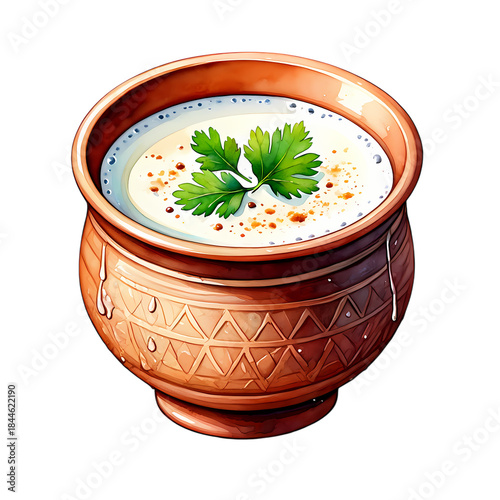 Lassi in a Kulhad on transparent background