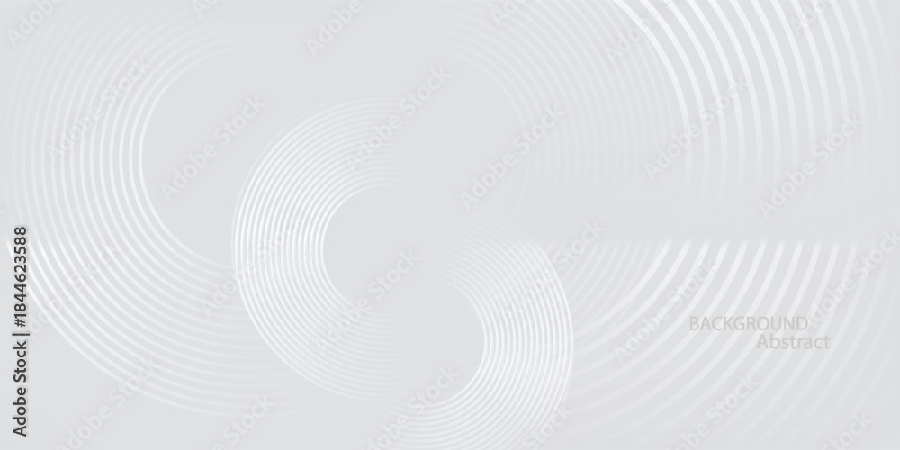 Fototapeta premium bstract white glowing geometric lines on grey background. White circle lines pattern. Futuristic technology concept.