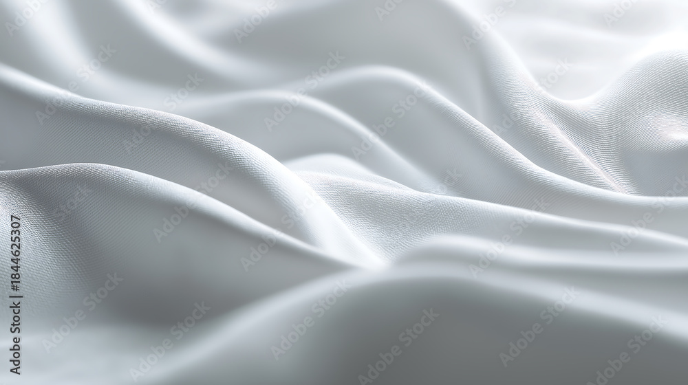 Obraz premium Cloud Dancer Luxurious Smooth White Fabric Texture with Flowing Drapes and Gentle Highlights, Abstract Colour of the Year 2026