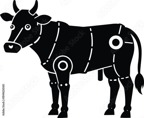 Segmented Robotic Cow Silhouette