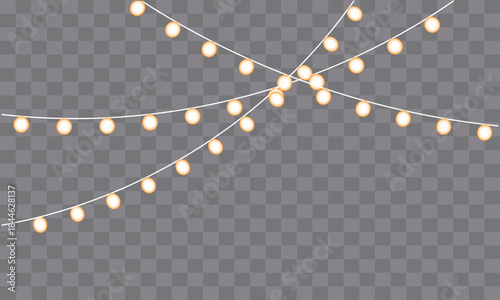 Christmas lights on a background. Christmas light vector . Design for advertising invitations, web banners, postcards background.   Christmas, party and new year decoration. 