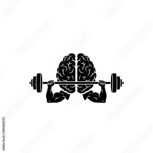 Brain Lifting Weights Mental Strength Icon