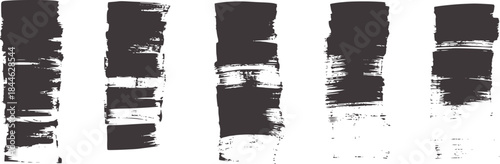 Five vertical black paint brush strokes white brushstrokes