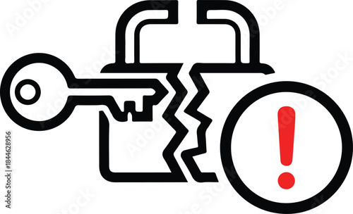 Compromised Password Warning Flat Vector Security Icon