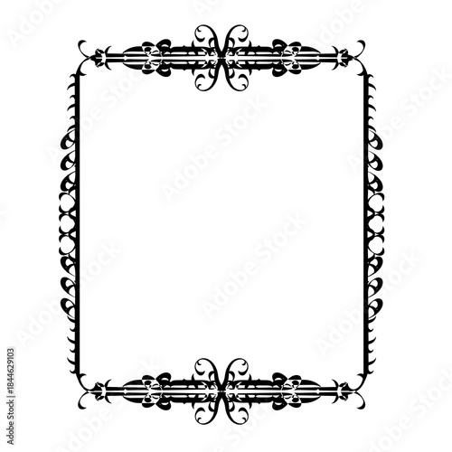 Vintage decorative vector frame in Gothic style - elegant black vector frame on white background, svg,  middle ages, hallowen, Christmas.