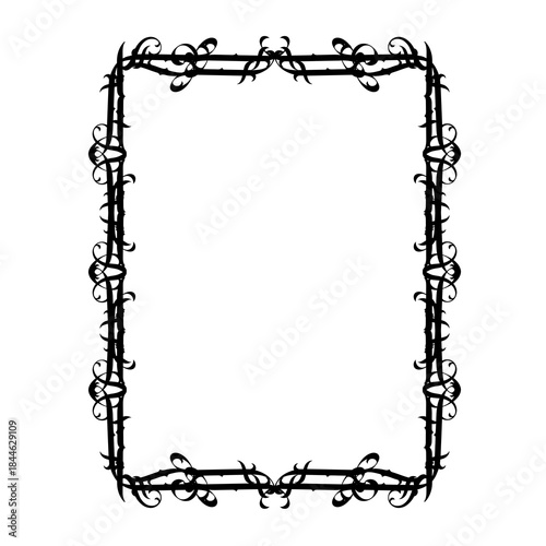 Vintage decorative vector frame in Gothic style - elegant black vector frame on white background, svg,  middle ages, hallowen, Christmas.