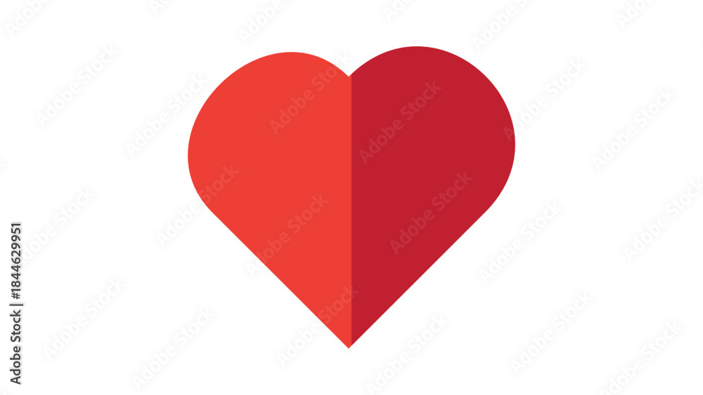Obraz premium Red Heart Isolated on White Background for Love and Valentine Design