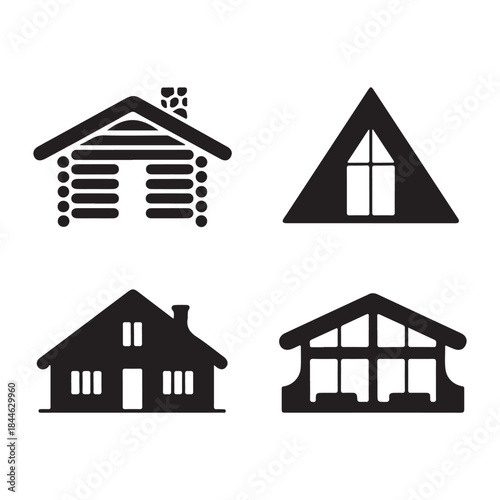 Small countryside house with brick texture and solid roof design