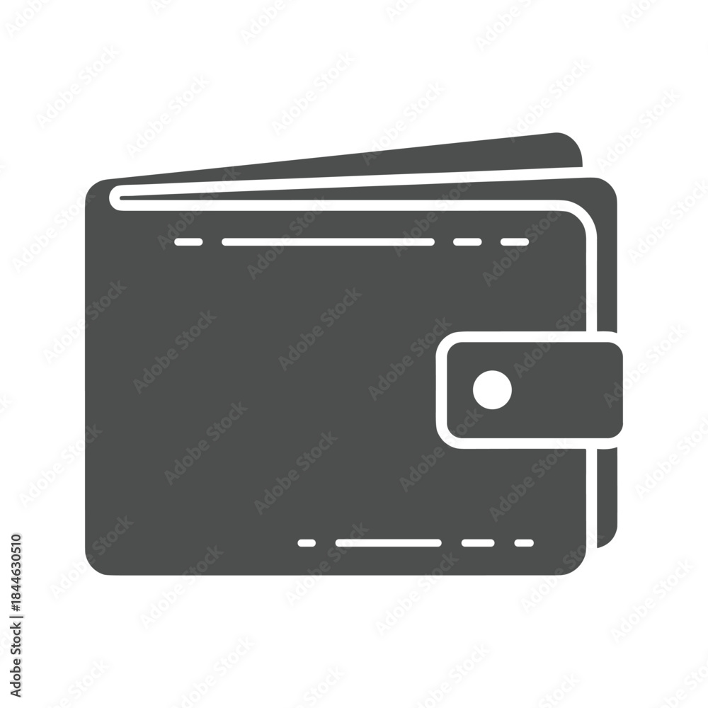 Obraz premium Simple wallet icon with snap closure